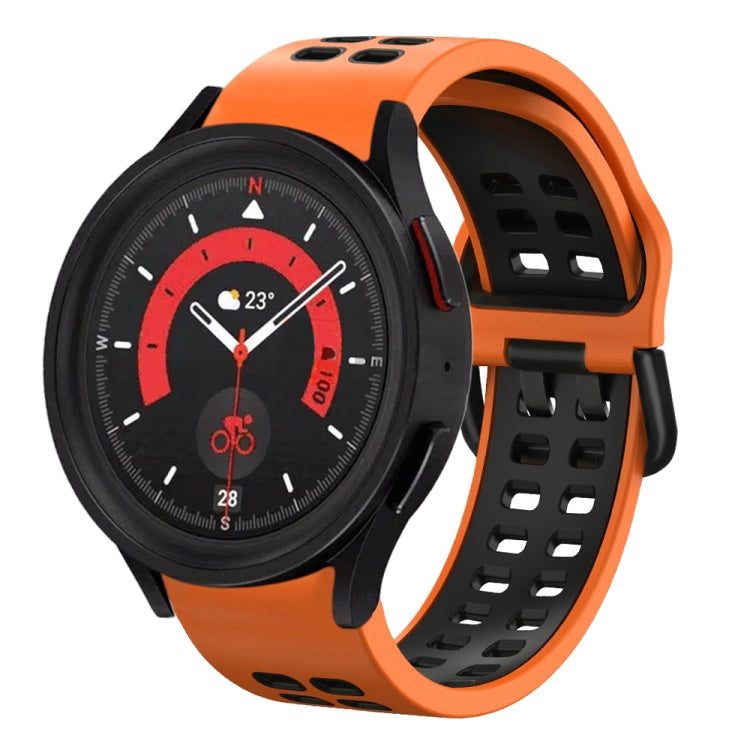 Bracelete de relógio em silicone respirável bicolor 20mm, para Samsung Galaxy Watch 5 40mm, para Samsung Galaxy Watch 5 44mm
