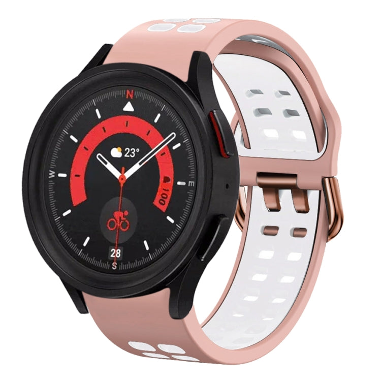 Bracelete de relógio em silicone respirável bicolor 20mm, para Samsung Galaxy Watch 5 40mm, para Samsung Galaxy Watch 5 44mm