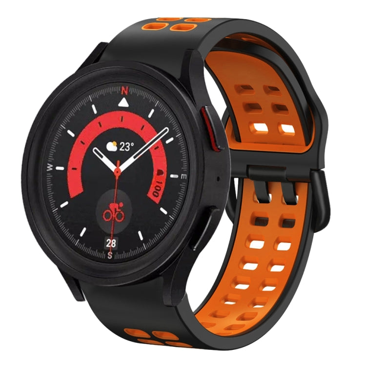 Bracelete de relógio em silicone respirável bicolor 20mm, para Samsung Galaxy Watch 5 40mm, para Samsung Galaxy Watch 5 44mm