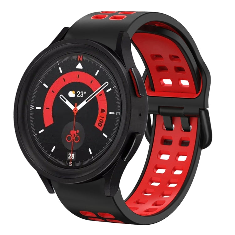 Bracelete de relógio em silicone respirável bicolor 20mm, para Samsung Galaxy Watch 5 40mm, para Samsung Galaxy Watch 5 44mm