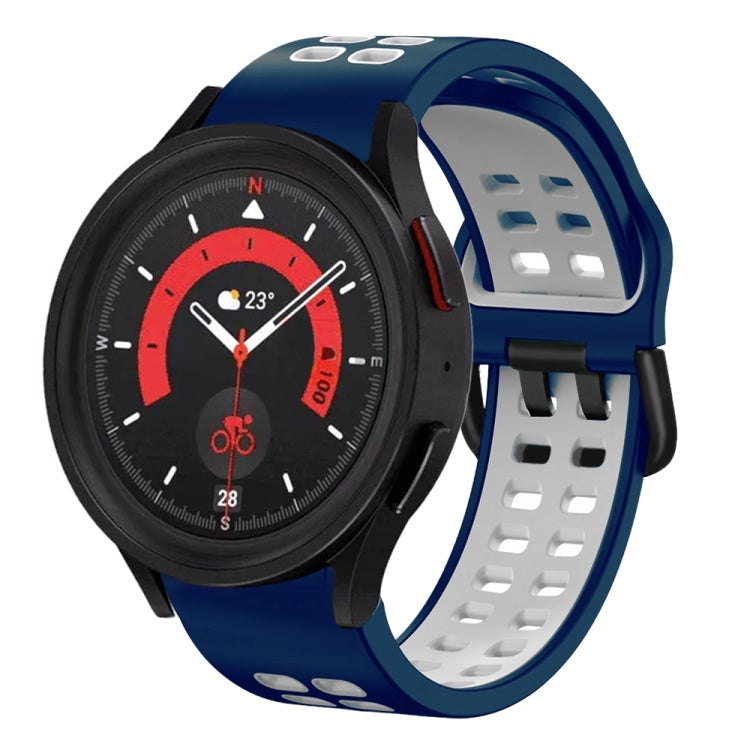 Bracelete de relógio em silicone respirável bicolor 20mm, para Samsung Galaxy Watch 5 40mm, para Samsung Galaxy Watch 5 44mm