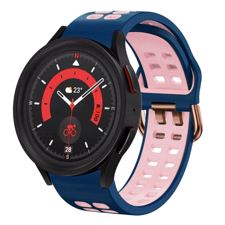 Bracelete de relógio em silicone respirável bicolor 20mm, para Samsung Galaxy Watch 5 40mm, para Samsung Galaxy Watch 5 44mm