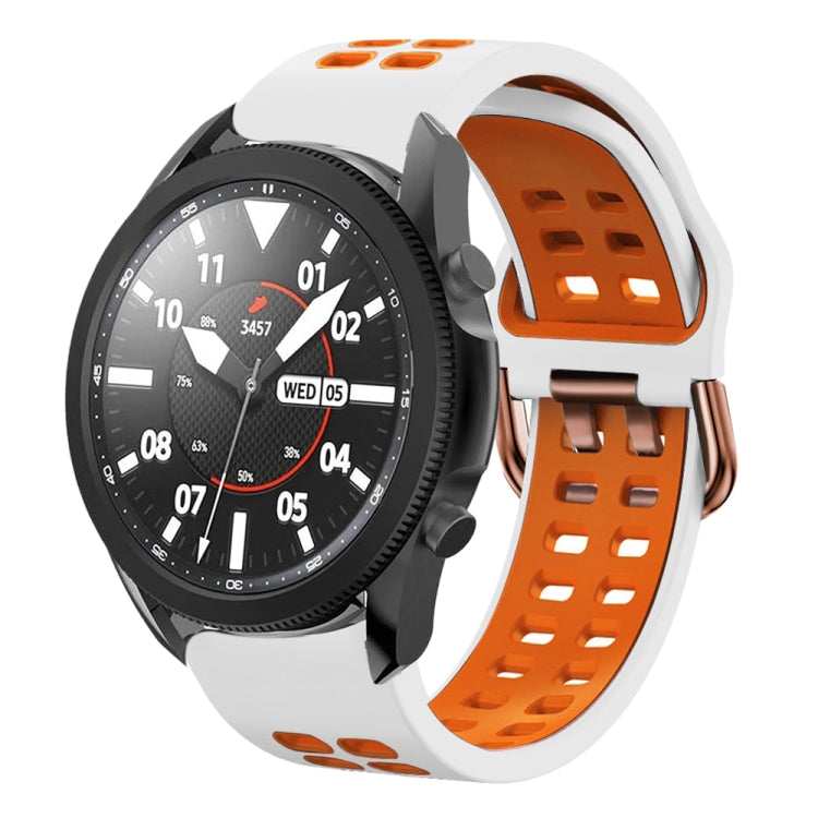 20mm Breathable Two-Color Silicone Watch Band, For Samsung Galaxy Watch 5 Pro  45mm, For Samsung Galaxy Watch 4 40mm