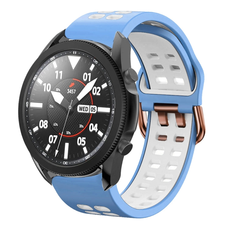Bracelete de relógio em silicone respirável bicolor 20mm, para Samsung Galaxy Watch 5 Pro 45mm, para Samsung Galaxy Watch 4 40mm