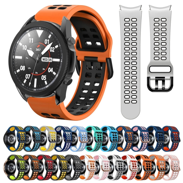 Bracelete de relógio em silicone respirável bicolor 20mm, para Samsung Galaxy Watch 5 Pro 45mm, para Samsung Galaxy Watch 4 40mm