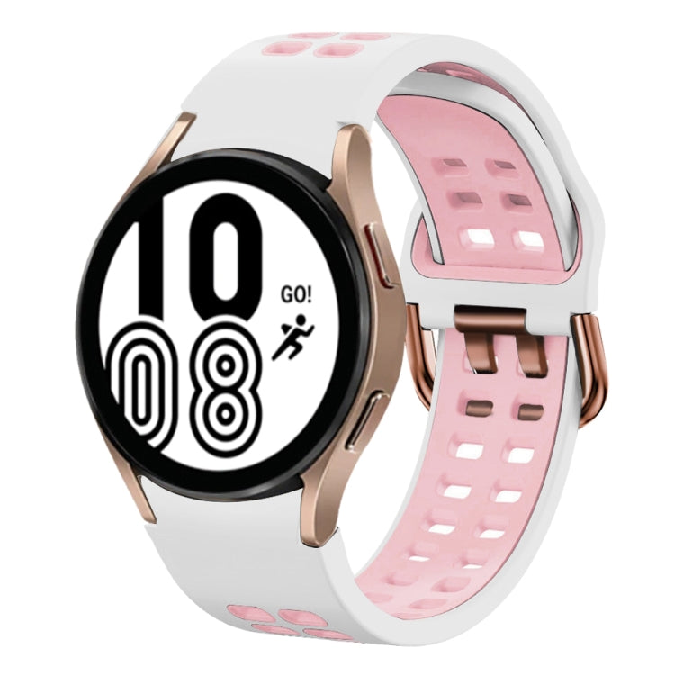Bracelete de relógio em silicone respirável bicolor 20mm, para Samsung Galaxy Watch 5 Pro 45mm, para Samsung Galaxy Watch 4 40mm
