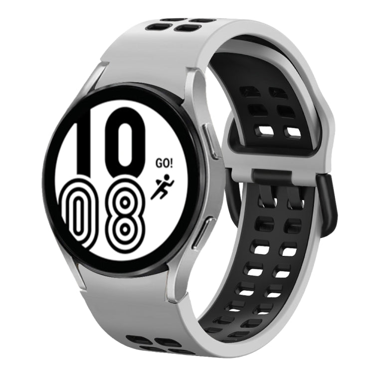 Bracelete de relógio em silicone respirável bicolor 20mm, para Samsung Galaxy Watch 5 Pro 45mm, para Samsung Galaxy Watch 4 40mm