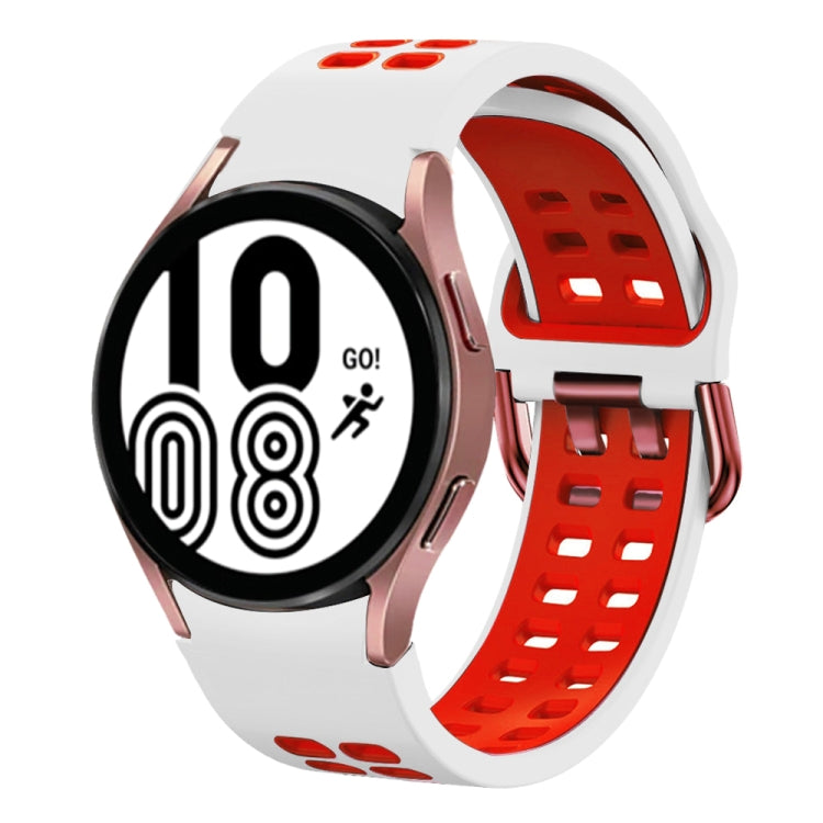 Bracelete de relógio em silicone respirável bicolor 20mm, para Samsung Galaxy Watch 5 Pro 45mm, para Samsung Galaxy Watch 4 40mm