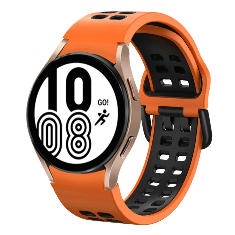 Bracelete de relógio em silicone respirável bicolor 20mm, para Samsung Galaxy Watch 5 Pro 45mm, para Samsung Galaxy Watch 4 40mm