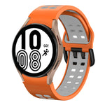 Bracelete de relógio em silicone respirável bicolor 20mm, para Samsung Galaxy Watch 5 Pro 45mm, para Samsung Galaxy Watch 4 40mm
