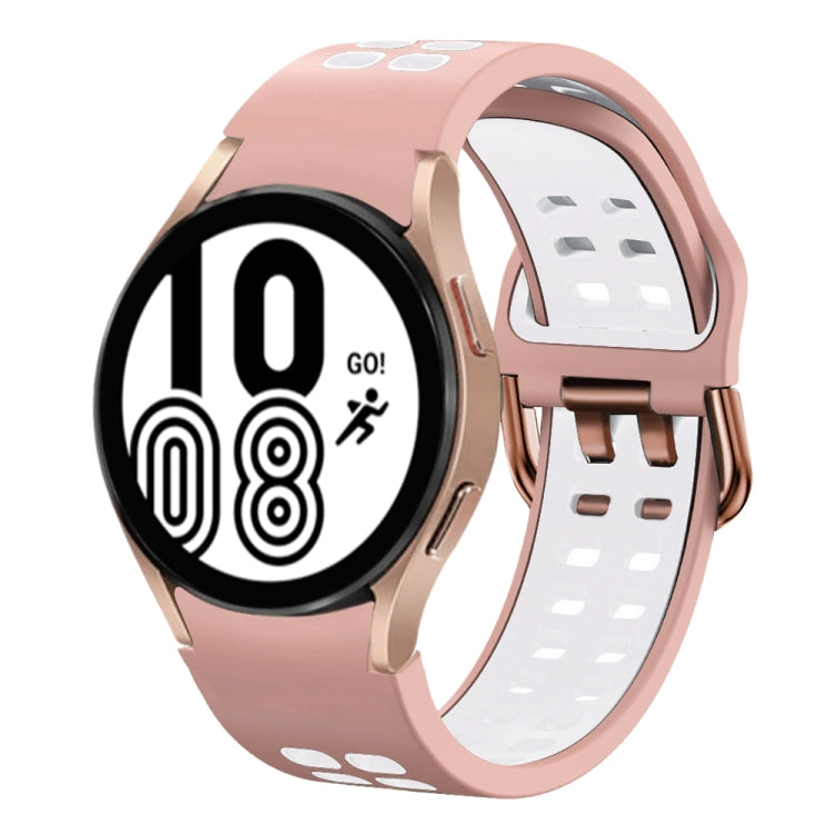 Bracelete de relógio em silicone respirável bicolor 20mm, para Samsung Galaxy Watch 5 Pro 45mm, para Samsung Galaxy Watch 4 40mm