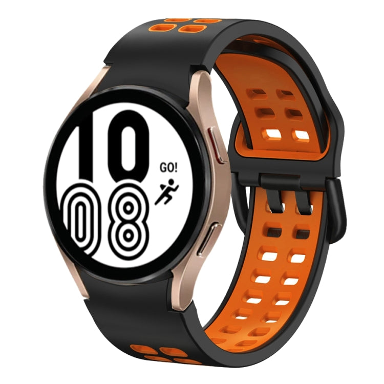 Bracelete de relógio em silicone respirável bicolor 20mm, para Samsung Galaxy Watch 5 Pro 45mm, para Samsung Galaxy Watch 4 40mm