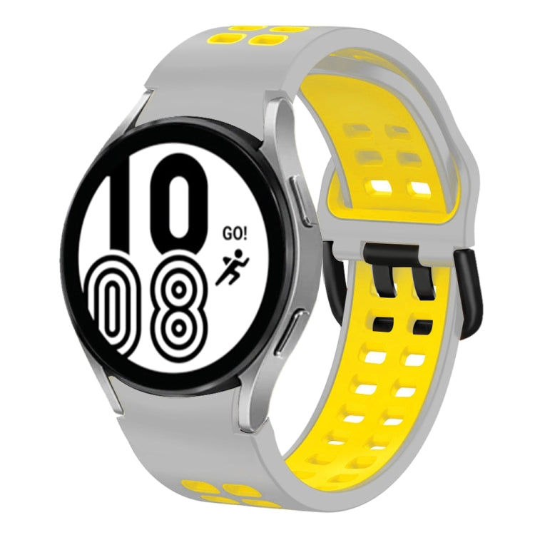 Bracelete de relógio em silicone respirável bicolor 20mm, para Samsung Galaxy Watch 5 Pro 45mm, para Samsung Galaxy Watch 4 40mm