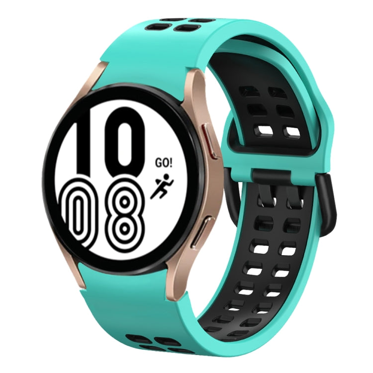 Bracelete de relógio em silicone respirável bicolor 20mm, para Samsung Galaxy Watch 5 Pro 45mm, para Samsung Galaxy Watch 4 40mm