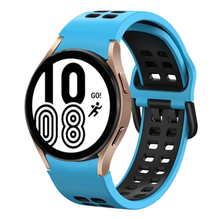 Bracelete de relógio em silicone respirável bicolor 20mm, para Samsung Galaxy Watch 5 Pro 45mm, para Samsung Galaxy Watch 4 40mm