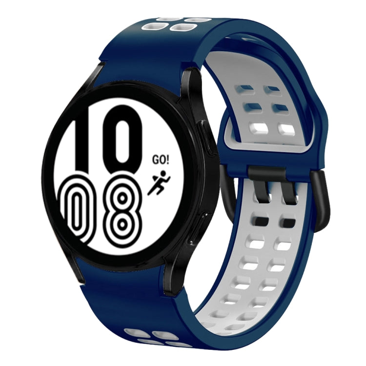 Bracelete de relógio em silicone respirável bicolor 20mm, para Samsung Galaxy Watch 5 Pro 45mm, para Samsung Galaxy Watch 4 40mm