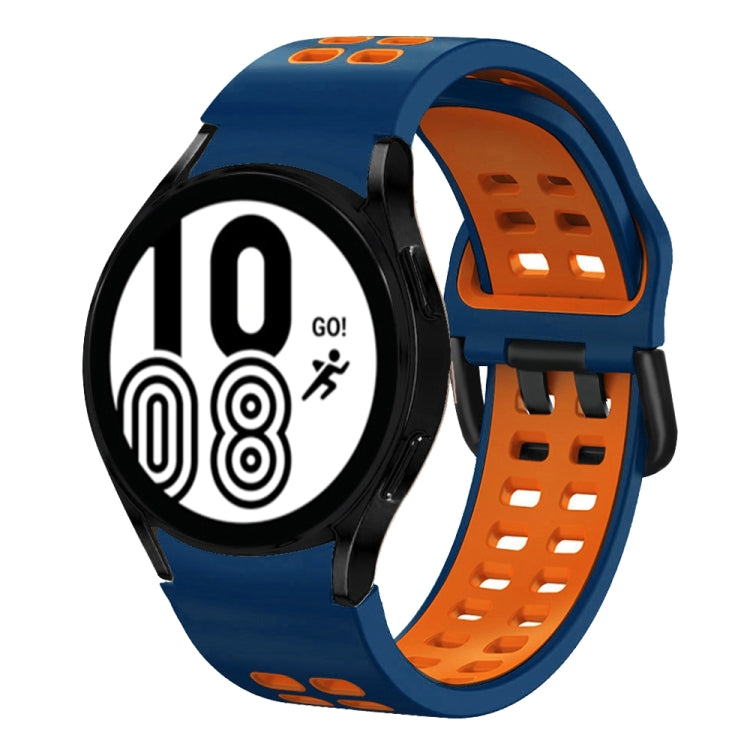 Bracelete de relógio em silicone respirável bicolor 20mm, para Samsung Galaxy Watch 5 Pro 45mm, para Samsung Galaxy Watch 4 40mm