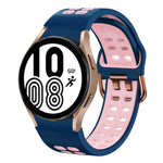 Bracelete de relógio em silicone respirável bicolor 20mm, para Samsung Galaxy Watch 5 Pro 45mm, para Samsung Galaxy Watch 4 40mm