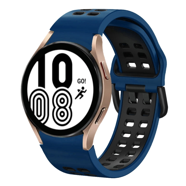 Bracelete de relógio em silicone respirável bicolor 20mm, para Samsung Galaxy Watch 5 Pro 45mm, para Samsung Galaxy Watch 4 40mm