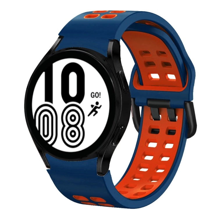 Bracelete de relógio em silicone respirável bicolor 20mm, para Samsung Galaxy Watch 5 Pro 45mm, para Samsung Galaxy Watch 4 40mm