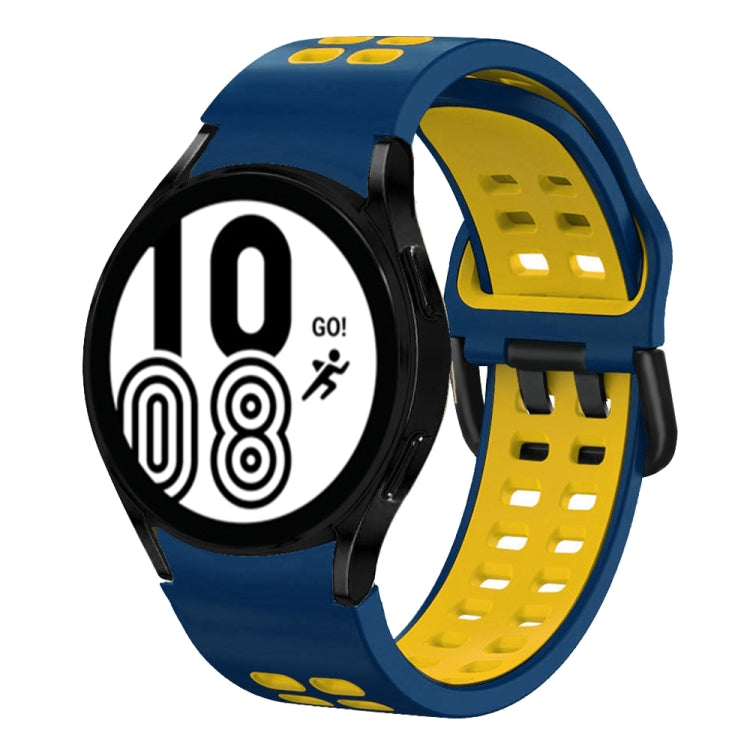 Bracelete de relógio em silicone respirável bicolor 20mm, para Samsung Galaxy Watch 5 Pro 45mm, para Samsung Galaxy Watch 4 40mm
