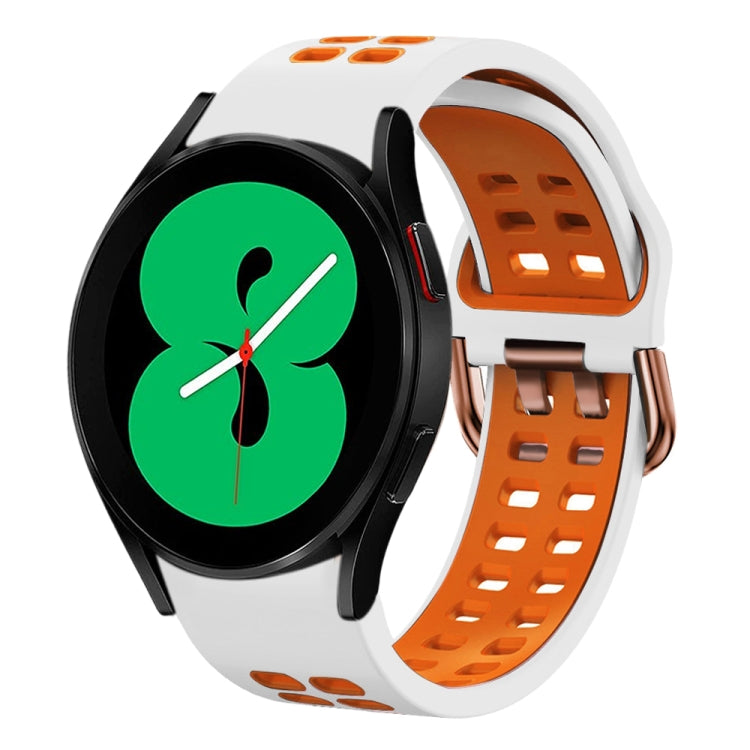 20mm Breathable Two-Color Silicone Watch Band, For Samsung Galaxy Watch 4 44mm, For Samsung Galaxy Watch 4 Classic 46mm
