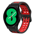 20mm Breathable Two-Color Silicone Watch Band, For Samsung Galaxy Watch 4 44mm, For Samsung Galaxy Watch 4 Classic 46mm