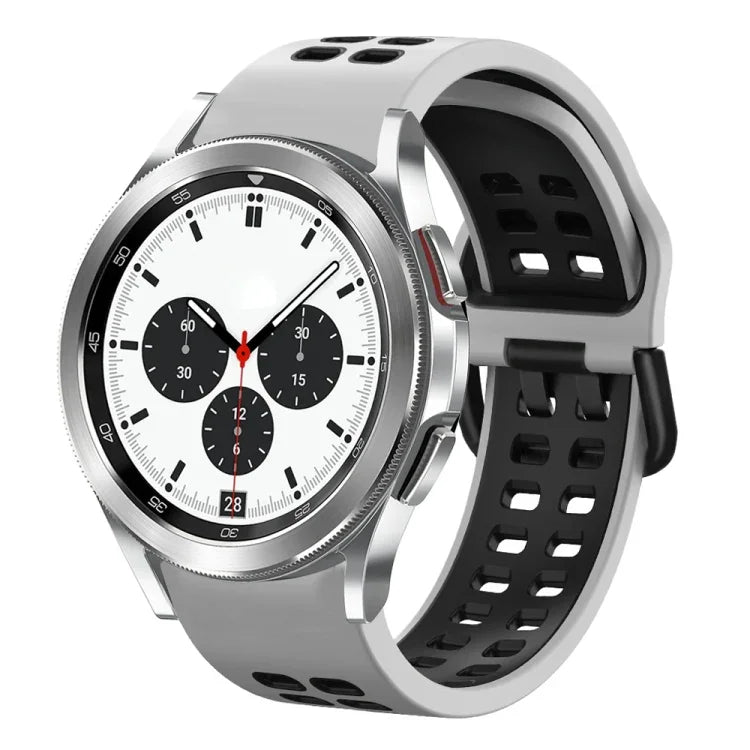 Correia de Relógio em Silicone Respirável Bicolor de 20mm, Para Samsung Galaxy Watch 4 Classic 42mm, Para Galaxy Watch Active 2