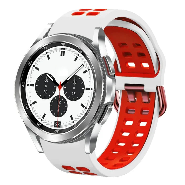 Correia de Relógio em Silicone Respirável Bicolor de 20mm, Para Samsung Galaxy Watch 4 Classic 42mm, Para Galaxy Watch Active 2