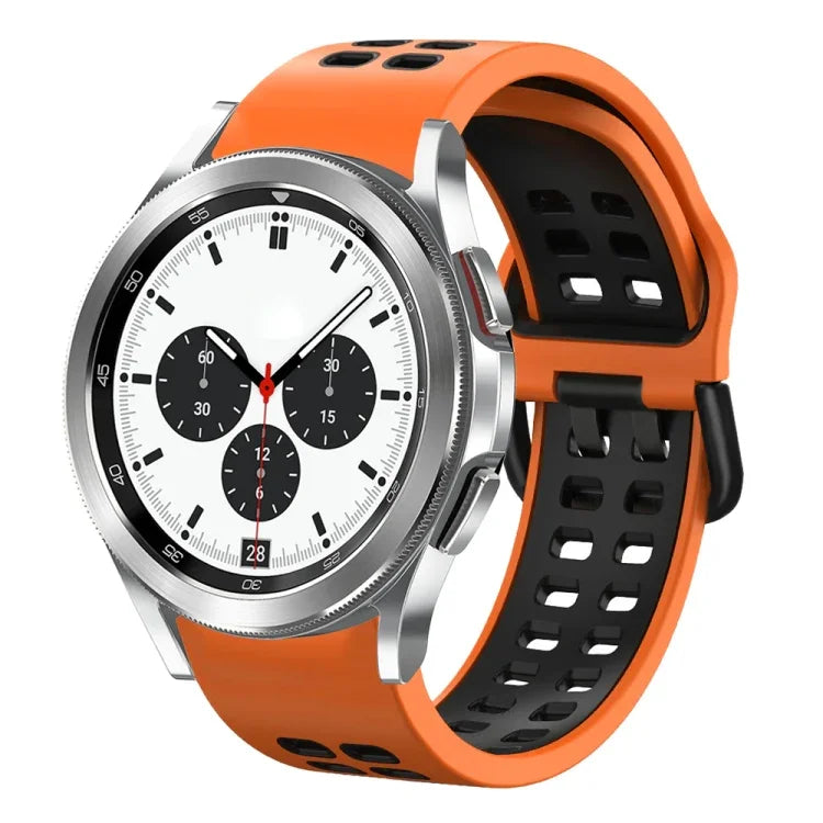 Correia de Relógio em Silicone Respirável Bicolor de 20mm, Para Samsung Galaxy Watch 4 Classic 42mm, Para Galaxy Watch Active 2