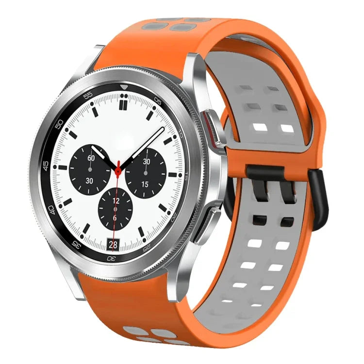 Correia de Relógio em Silicone Respirável Bicolor de 20mm, Para Samsung Galaxy Watch 4 Classic 42mm, Para Galaxy Watch Active 2