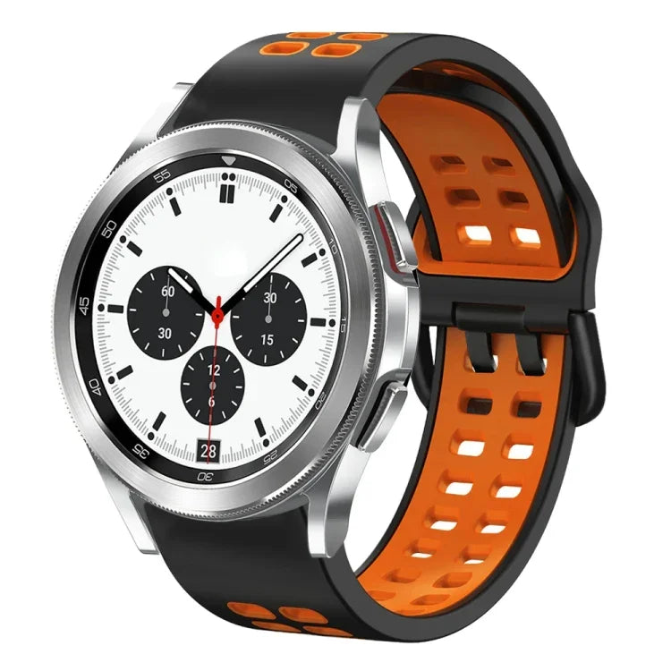 Correia de Relógio em Silicone Respirável Bicolor de 20mm, Para Samsung Galaxy Watch 4 Classic 42mm, Para Galaxy Watch Active 2