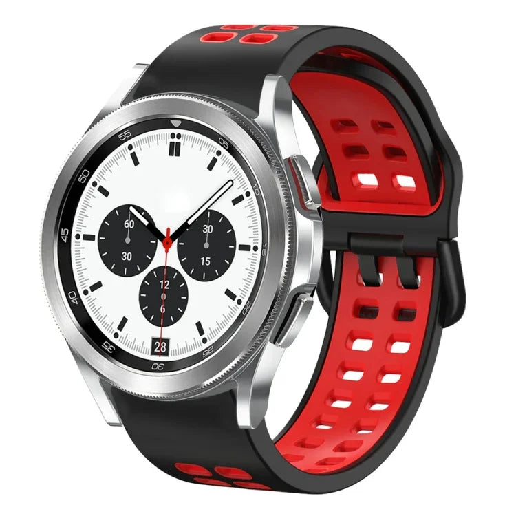 Correia de Relógio em Silicone Respirável Bicolor de 20mm, Para Samsung Galaxy Watch 4 Classic 42mm, Para Galaxy Watch Active 2