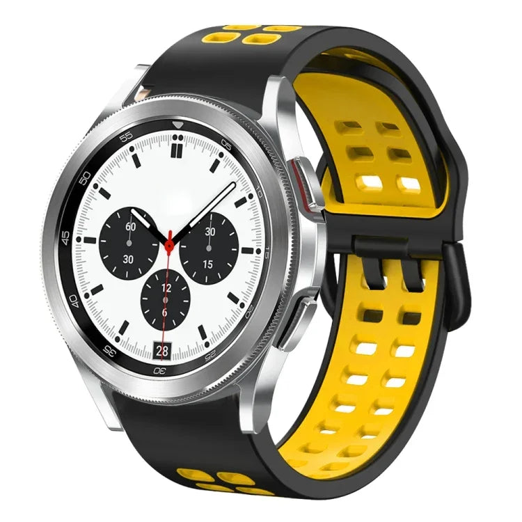 Correia de Relógio em Silicone Respirável Bicolor de 20mm, Para Samsung Galaxy Watch 4 Classic 42mm, Para Galaxy Watch Active 2