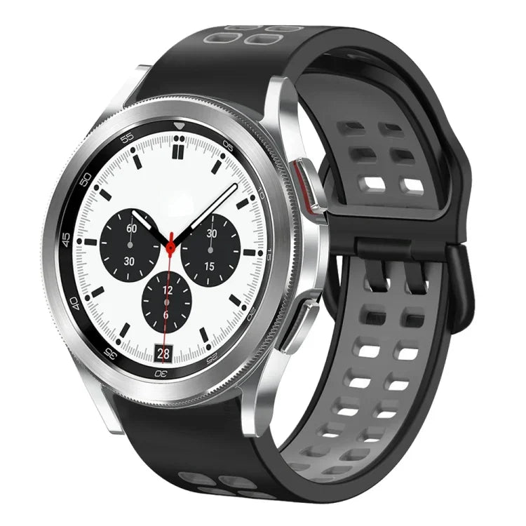 Correia de Relógio em Silicone Respirável Bicolor de 20mm, Para Samsung Galaxy Watch 4 Classic 42mm, Para Galaxy Watch Active 2