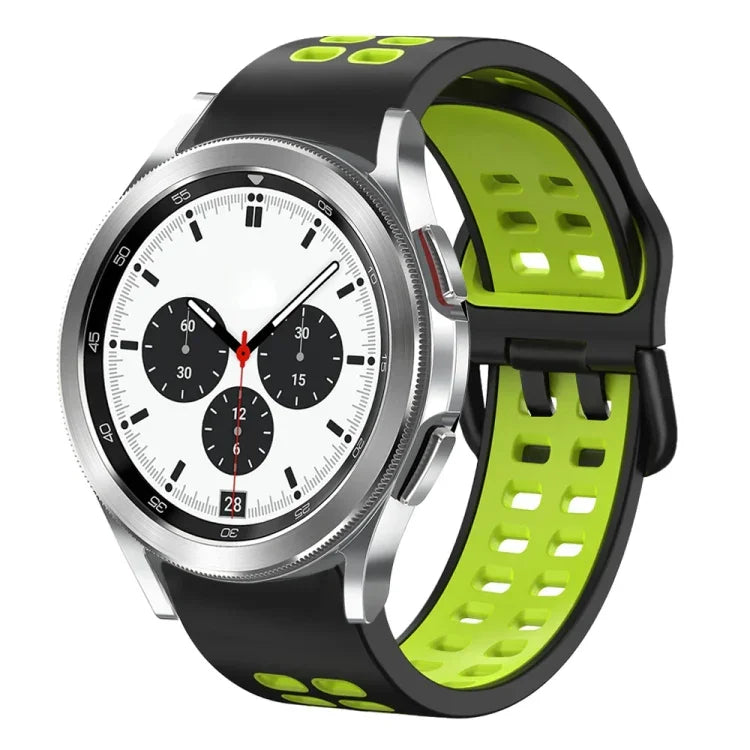 Correia de Relógio em Silicone Respirável Bicolor de 20mm, Para Samsung Galaxy Watch 4 Classic 42mm, Para Galaxy Watch Active 2