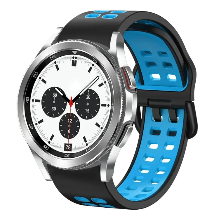 Correia de Relógio em Silicone Respirável Bicolor de 20mm, Para Samsung Galaxy Watch 4 Classic 42mm, Para Galaxy Watch Active 2