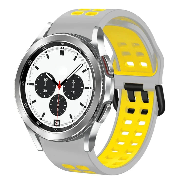 Correia de Relógio em Silicone Respirável Bicolor de 20mm, Para Samsung Galaxy Watch 4 Classic 42mm, Para Galaxy Watch Active 2