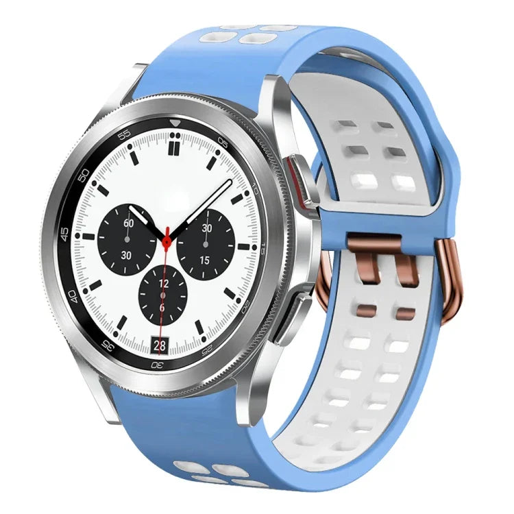 Correia de Relógio em Silicone Respirável Bicolor de 20mm, Para Samsung Galaxy Watch 4 Classic 42mm, Para Galaxy Watch Active 2