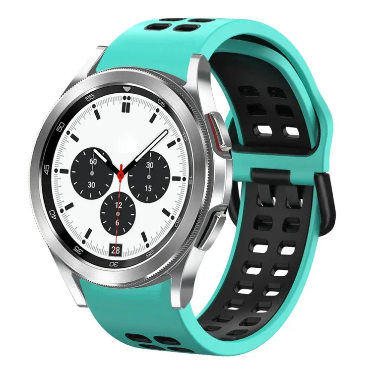 Correia de Relógio em Silicone Respirável Bicolor de 20mm, Para Samsung Galaxy Watch 4 Classic 42mm, Para Galaxy Watch Active 2