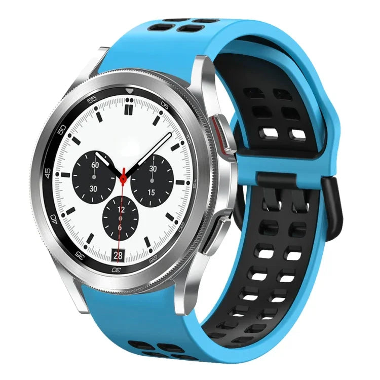 Correia de Relógio em Silicone Respirável Bicolor de 20mm, Para Samsung Galaxy Watch 4 Classic 42mm, Para Galaxy Watch Active 2