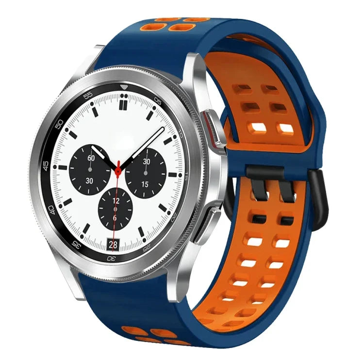 Correia de Relógio em Silicone Respirável Bicolor de 20mm, Para Samsung Galaxy Watch 4 Classic 42mm, Para Galaxy Watch Active 2