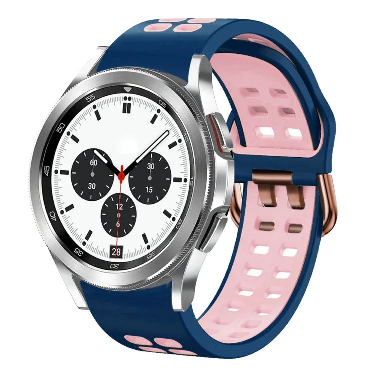 Correia de Relógio em Silicone Respirável Bicolor de 20mm, Para Samsung Galaxy Watch 4 Classic 42mm, Para Galaxy Watch Active 2