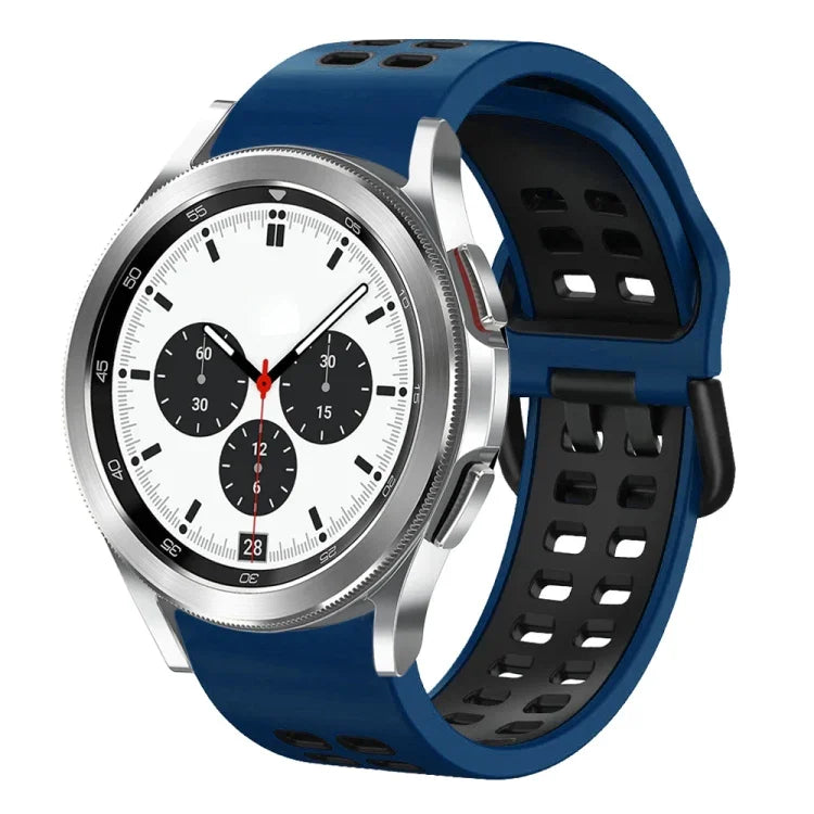 Correia de Relógio em Silicone Respirável Bicolor de 20mm, Para Samsung Galaxy Watch 4 Classic 42mm, Para Galaxy Watch Active 2