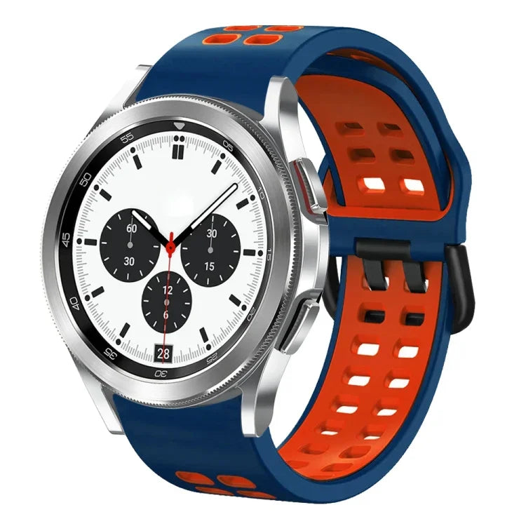 Correia de Relógio em Silicone Respirável Bicolor de 20mm, Para Samsung Galaxy Watch 4 Classic 42mm, Para Galaxy Watch Active 2