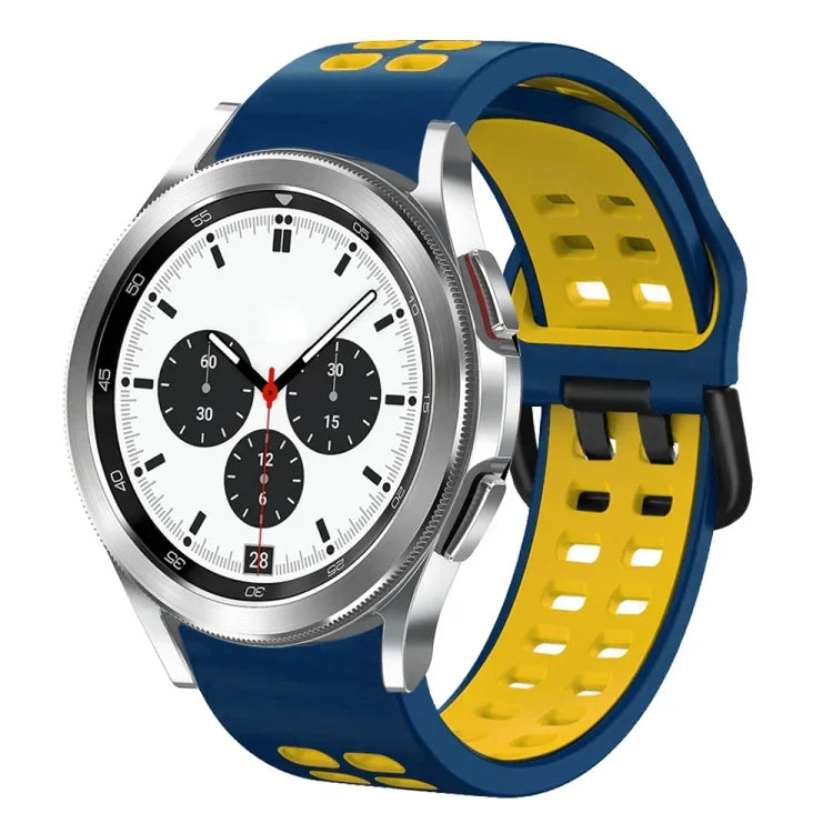 Correia de Relógio em Silicone Respirável Bicolor de 20mm, Para Samsung Galaxy Watch 4 Classic 42mm, Para Galaxy Watch Active 2