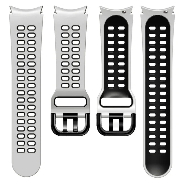 Correia de Relógio em Silicone Respirável Bicolor de 20mm, Para Samsung Galaxy Watch 4 Classic 42mm, Para Galaxy Watch Active 2
