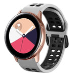 Correia de Relógio em Silicone Respirável Bicolor de 20mm, Para Samsung Galaxy Watch 4 Classic 42mm, Para Galaxy Watch Active 2