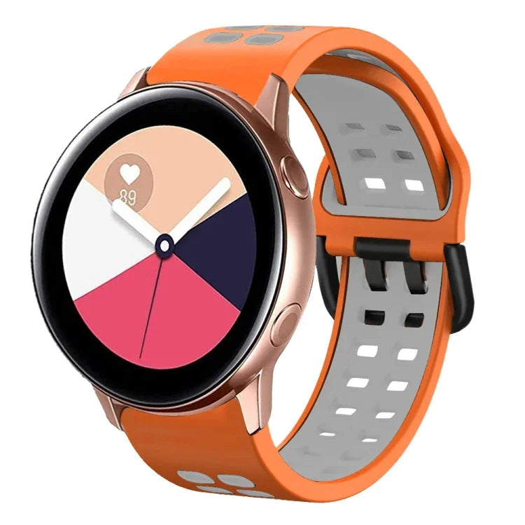 Correia de Relógio em Silicone Respirável Bicolor de 20mm, Para Samsung Galaxy Watch 4 Classic 42mm, Para Galaxy Watch Active 2