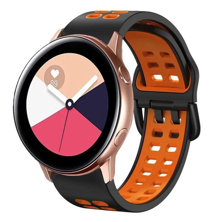 Correia de Relógio em Silicone Respirável Bicolor de 20mm, Para Samsung Galaxy Watch 4 Classic 42mm, Para Galaxy Watch Active 2